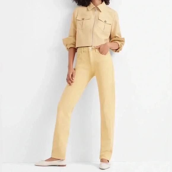 Club Monaco 28” Relaxed Slim Yellow Jeans - Picture 1 of 8